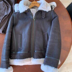 OVERLAND JANE SHEEPSKIN BOMBER JACKET BNWT L